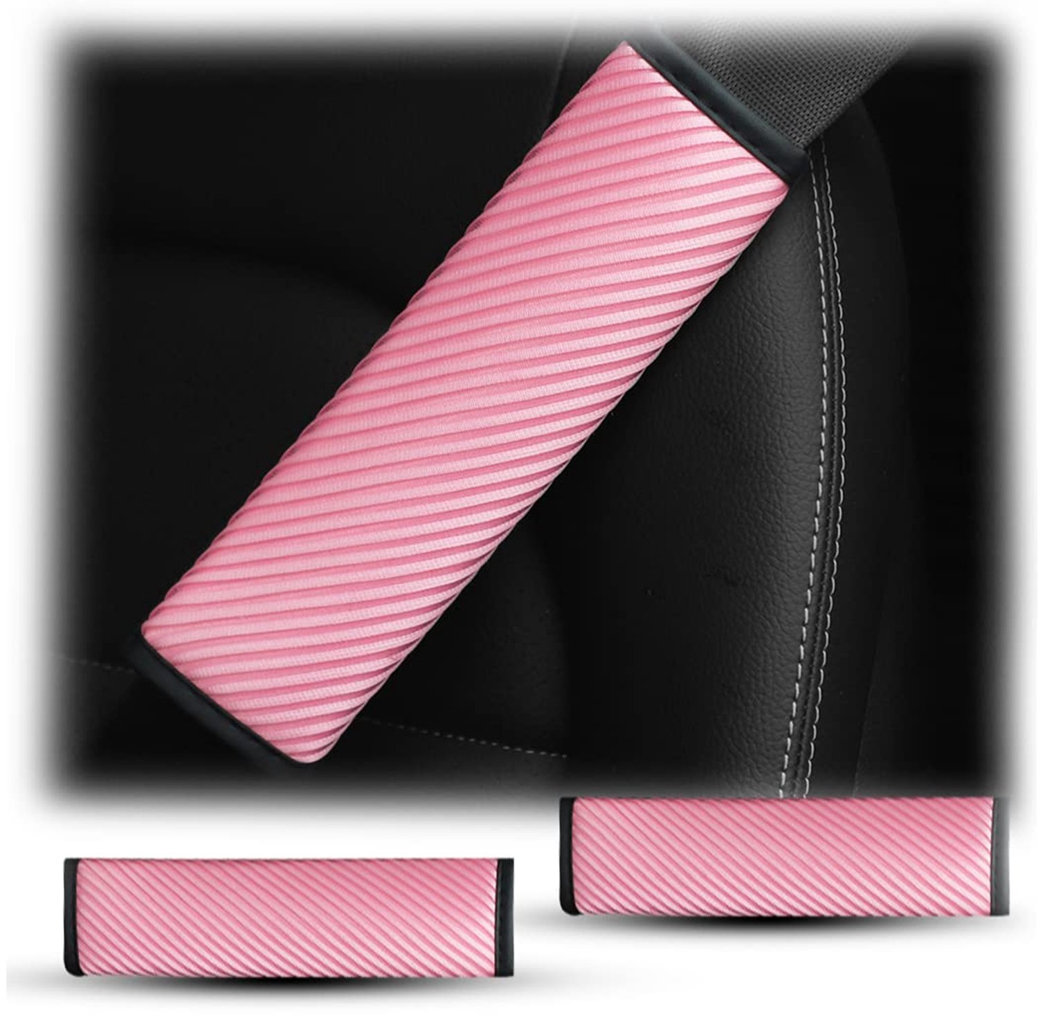Autogordelkussen 2x - Comfortabel - Veiligheidsgordelhoes - Polyester - Antislip - Zwart/Rood/Grijs/Paarse/Paarse/Blauwe - Gordelkussen