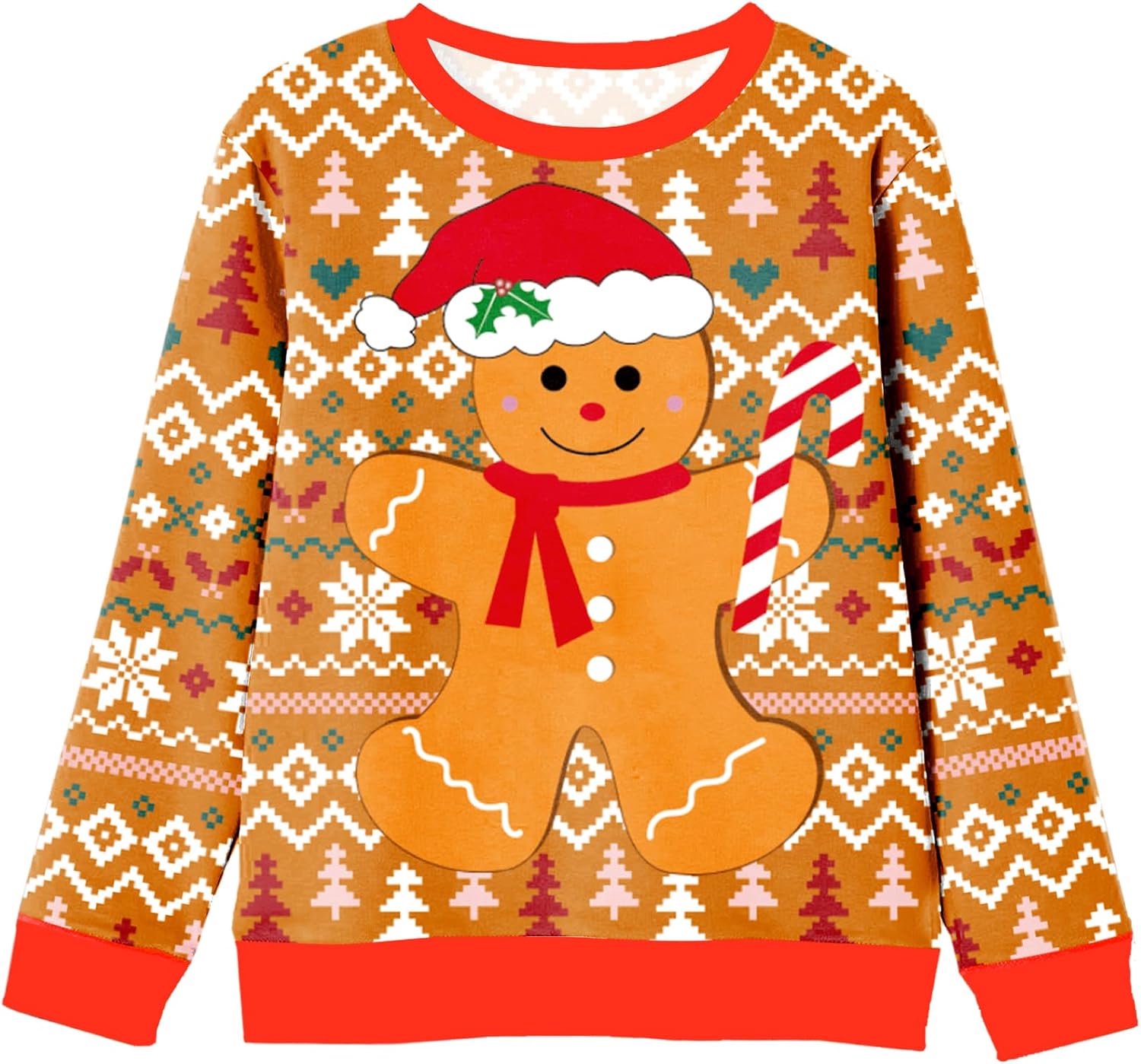 Kersttrui Lange Mouwen Print 116-164