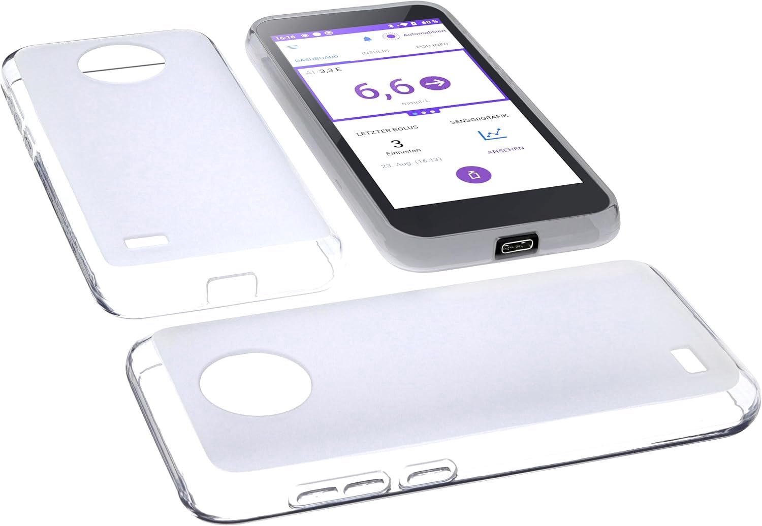 Hoes Omnipod 5 lezer - transparant - nauwkeurige pasvorm - bescherming tegen stof en vuil - m-winkel