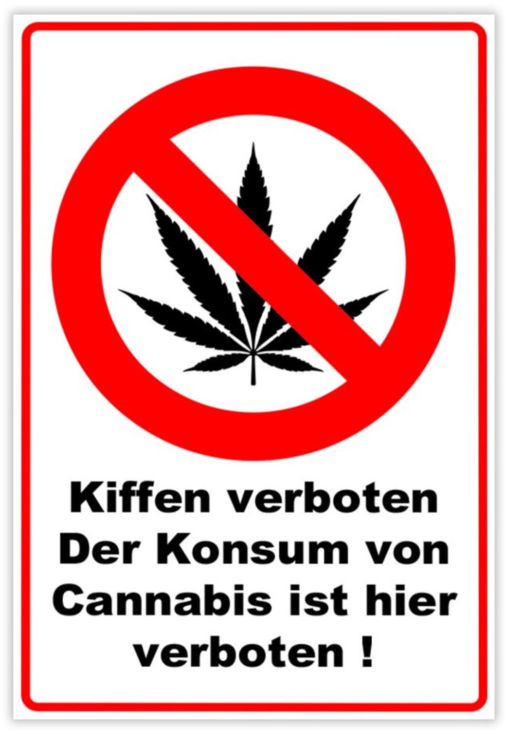 Verbodsbord voor Cannabisgebruik - Alu Dibond 300 x 200 mm