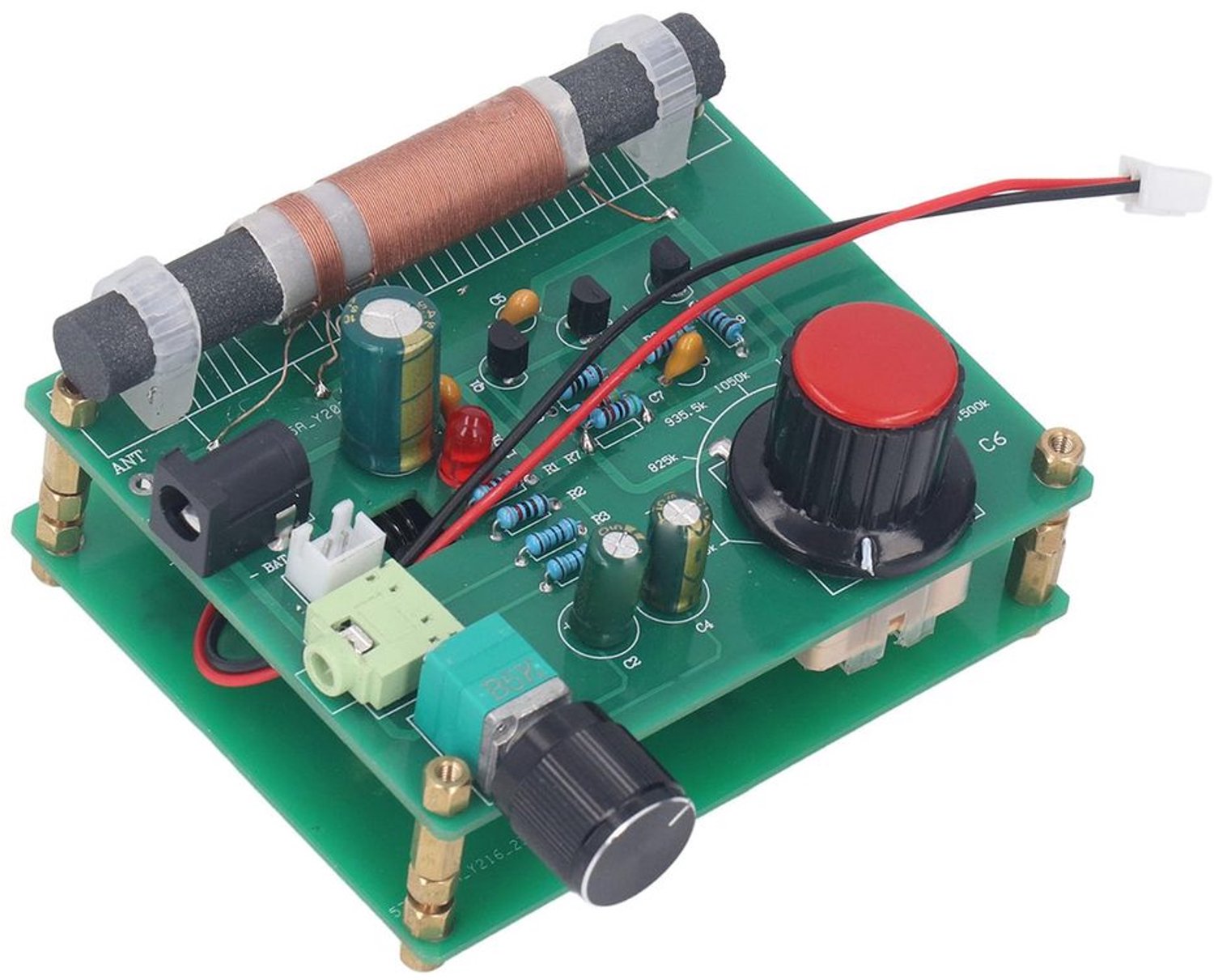 Zender Compact Draagbaar - Brede Modulatiebereik 600 kHz/1500 kHz - Flexibele Audio-uitvoer - 3,5 mm Hoofdtelefoonaansluiting - Voeding via 2x AA Batterij/DC Aansluiting - Radiozender