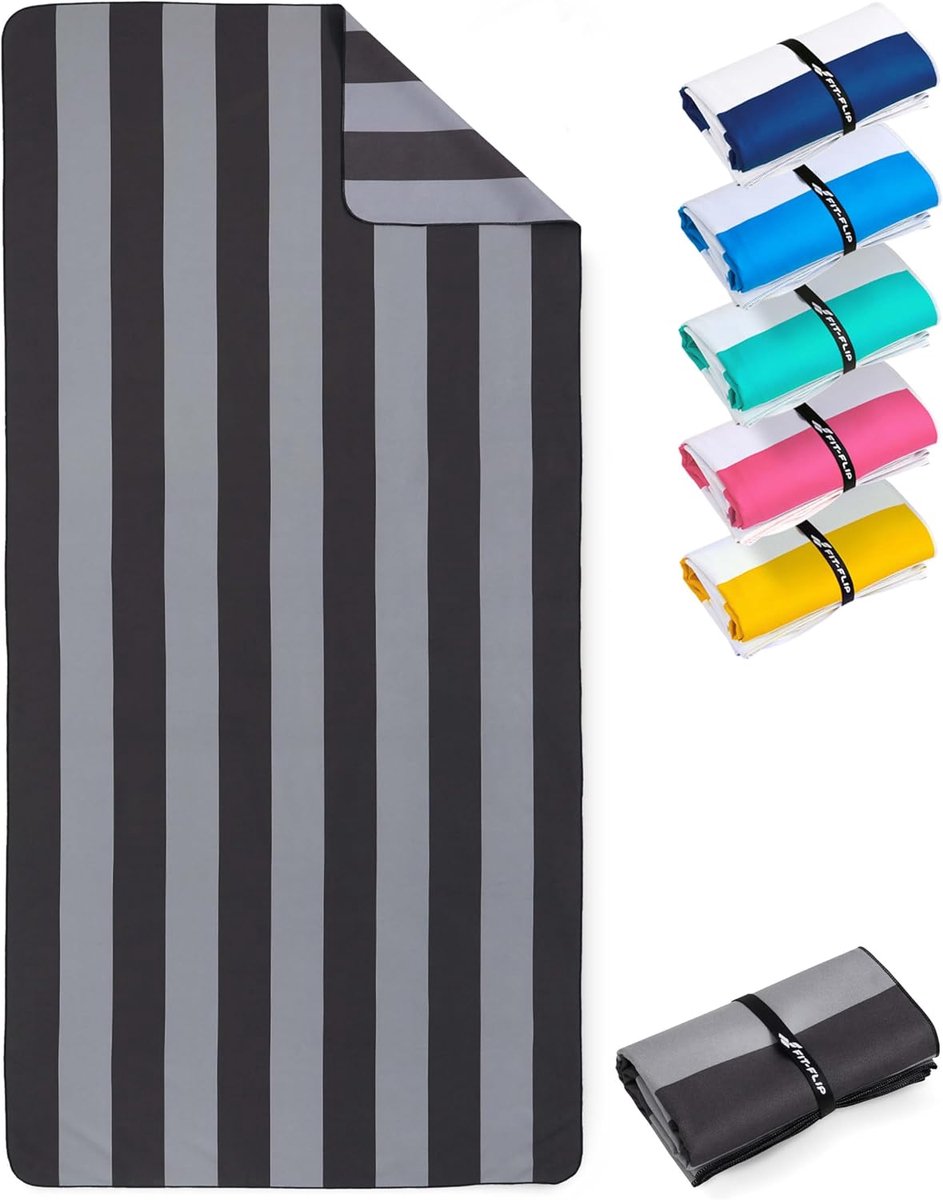 Stranddeken XXL – Microvezel strandhanddoek groot, licht en sneldrogend – 100% gerecyclede microvezel handdoek – 200cmx90 cm of 160cmx90cm