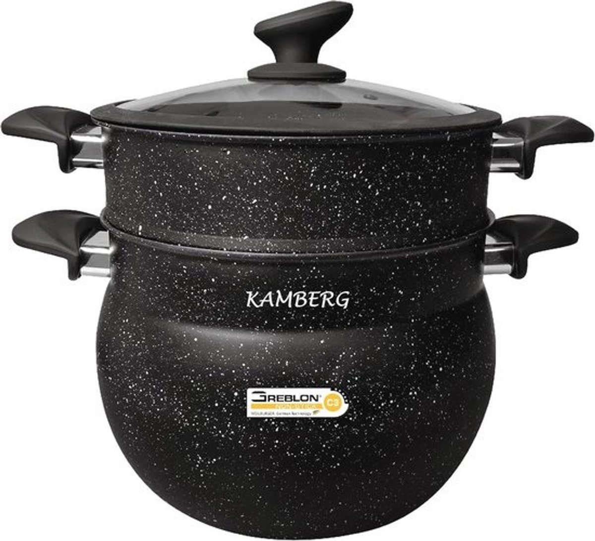 Couscoussier/stomer/kookpan 3-in-1 - Ø 26 cm - 11 liter - Aluminium - Voor alle warmtebronnen