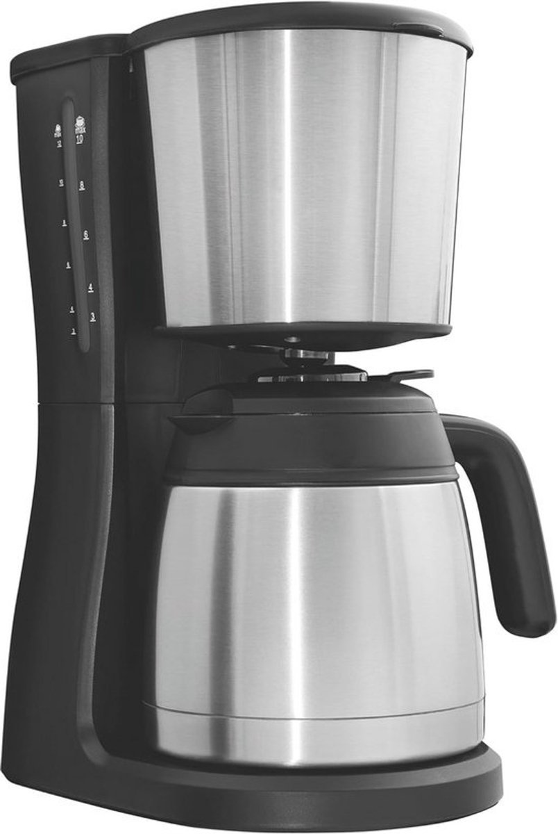 Koffiezetapparaat 1,25 liter - 12 kopjes - Thermoskan - 980 Watt - Druppelstop - Uitneembaar Filter
