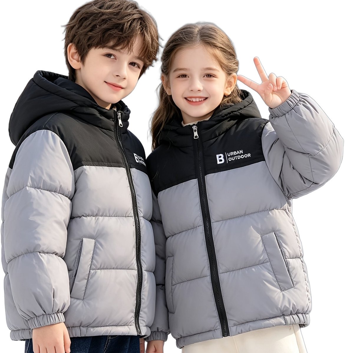 Currero Winterjas Parka Jongens Lange Jas Wintermantel Overjas Gewatteerd Waterdicht Winter Stijlvol Mantel Kinderen 7-8 Jaar Grijs