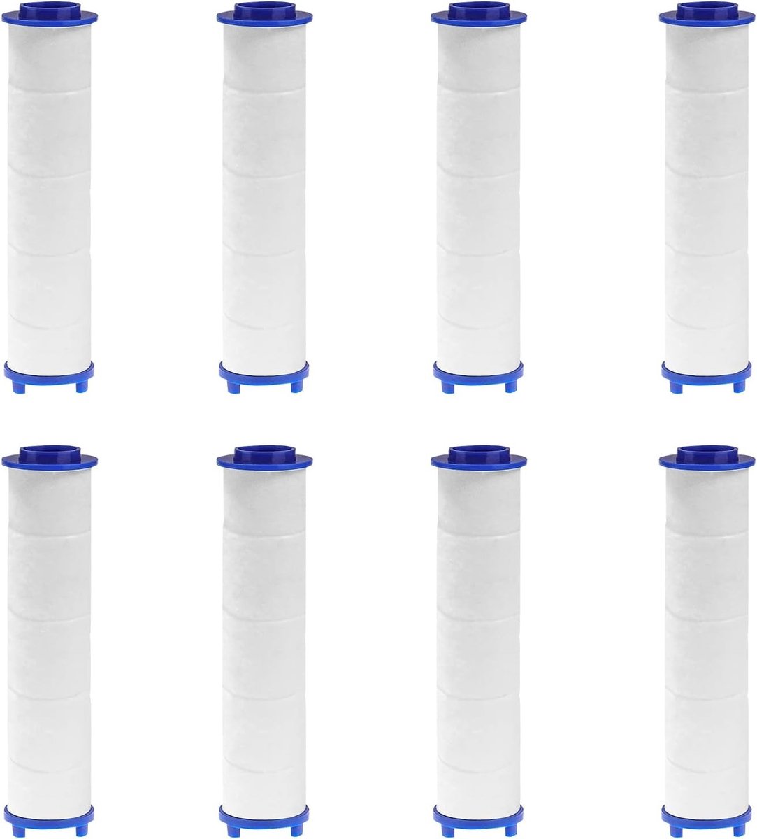 Vervangingsfiltercartridges voor Handdouche - 8 Stuks PP Katoen Filters voor Schoon en Zacht Water, Verwijdering van Chloorresidu en Verbeterde Waterkwaliteit