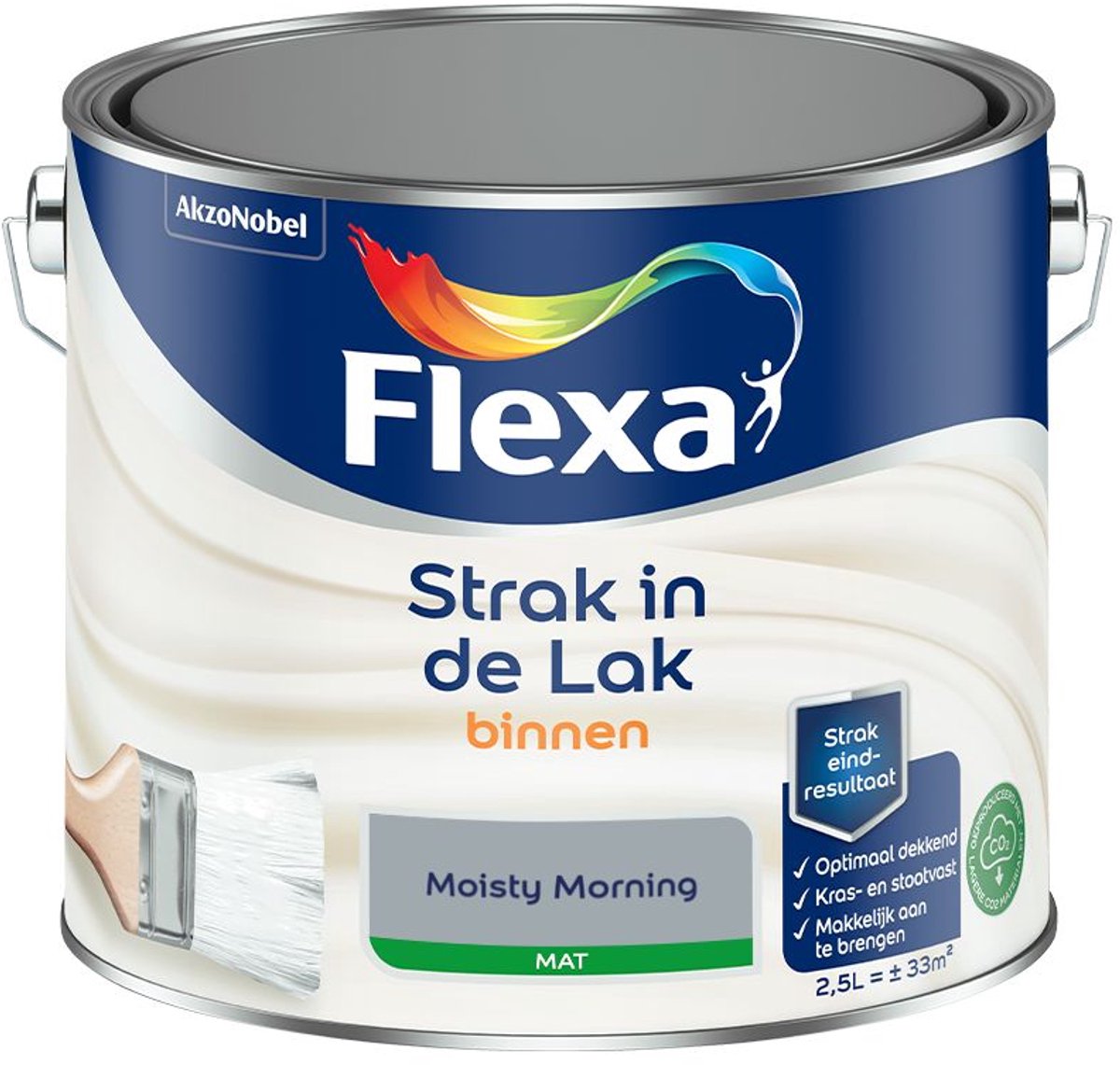 Flexa - Strak In De Lak Binnenlak Mat - Moisty Morning - 2,5 L - Kleur Van Het Jaar 2027