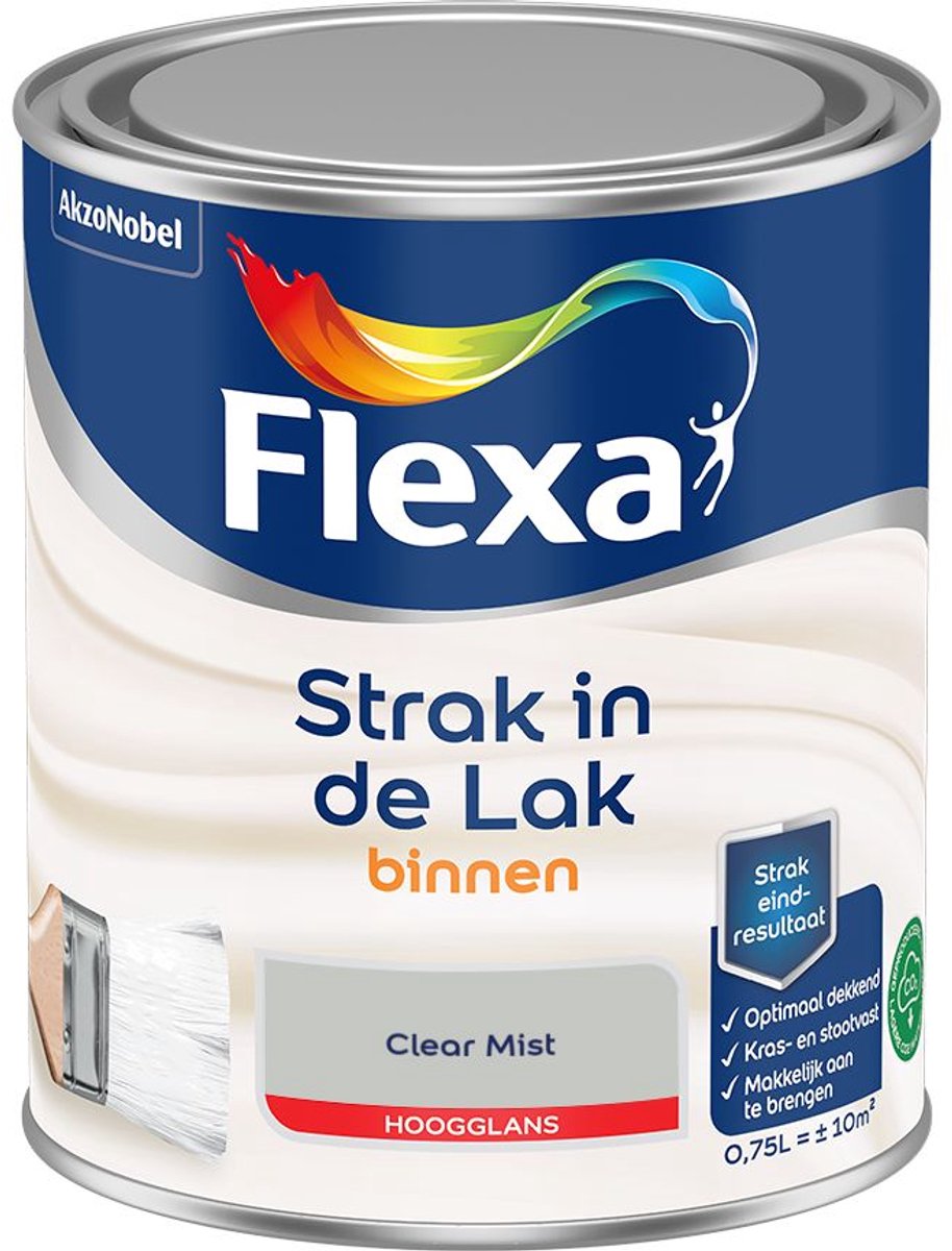 Flexa - Strak In De Lak Binnenlak Hoogglans - Clear Mist - 750 Ml - Kleur Van Het Jaar 2027