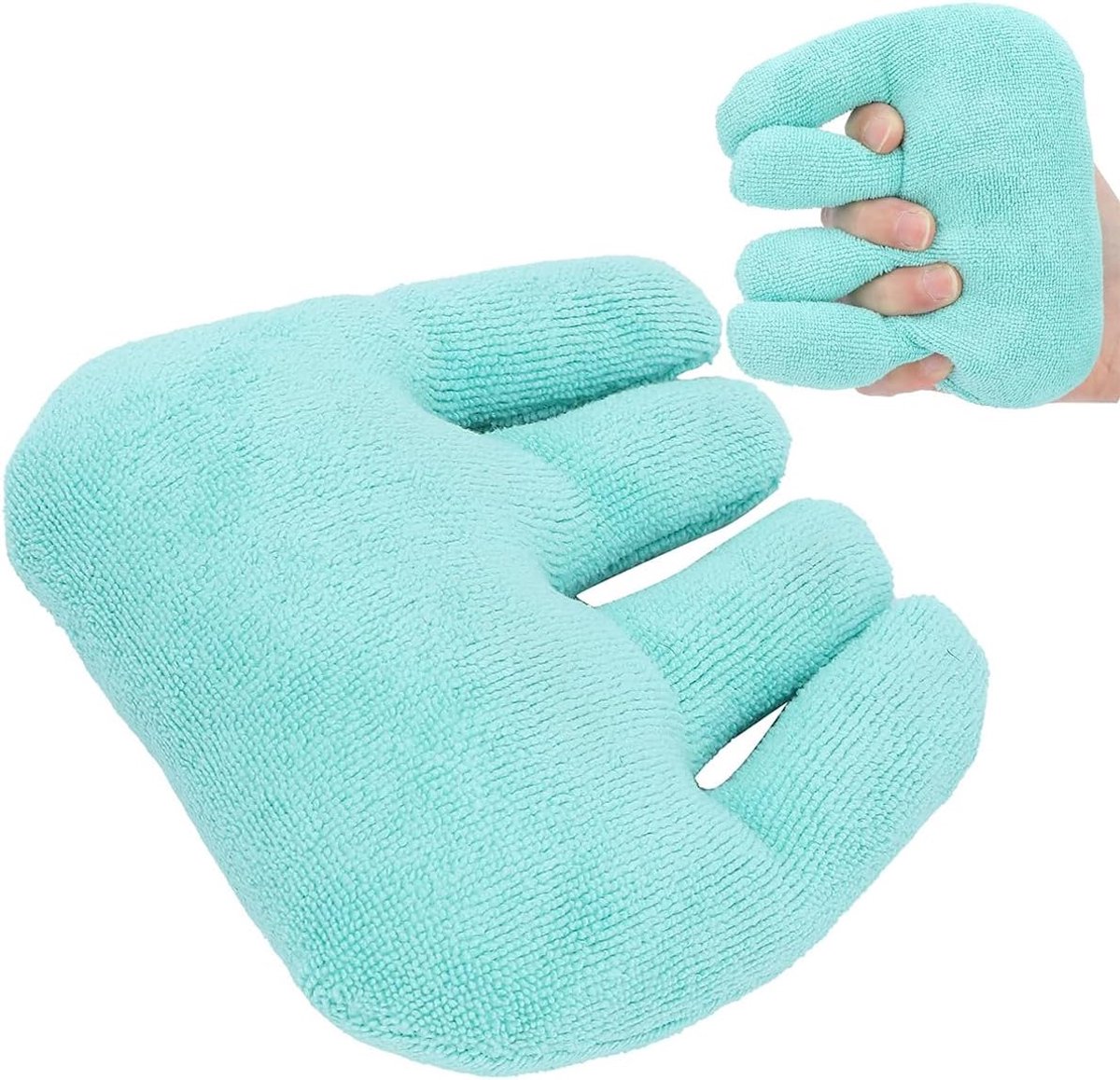 Groen 4-vinger Hand Training Kussen, 10 × 10 × 3,5 cm Vinger Separator Pad voor revalidatie en handtherapie