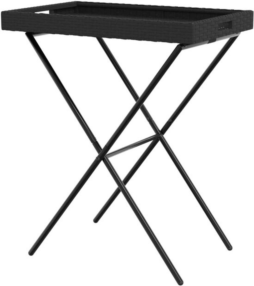 Opklapbaar tafeltje - Bijzettafel - Terras Genieten - Afneembaar dienblad - 65 x 40 x 75 cm - Zwart