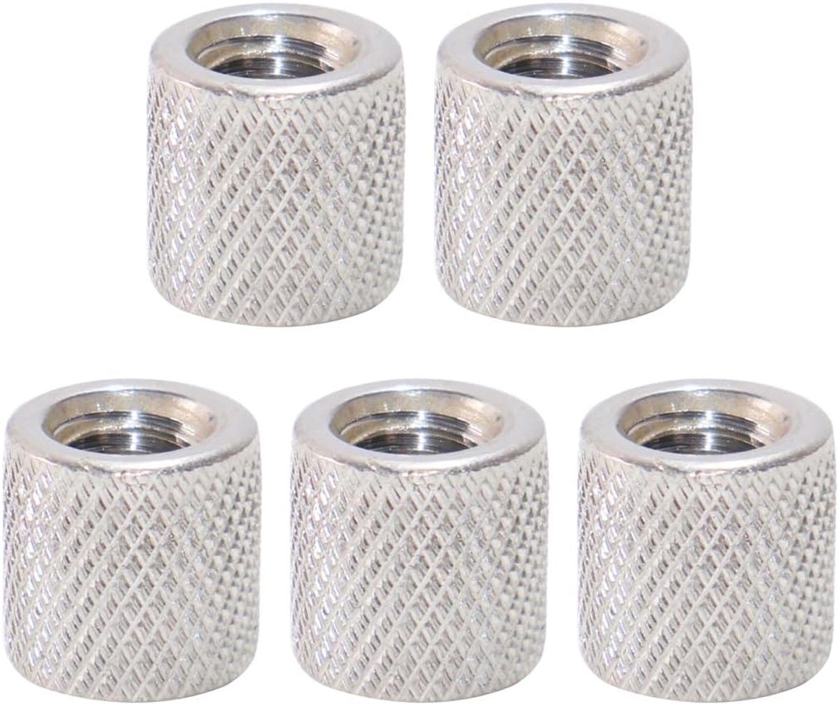 5 stuks platte kartelmoeren, M6 x H10 x D10 mm, roestvrij staal, lange verlenging, karteling, ronde koppeling, handspanner voor elektronica, machine