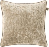 Dutch Decor LEWY - sierkussen 45x45 cm - glansvelours - Pumice Stone - beige - Inclusief binnenkussen - Luxe kussens voor woonkamer & bank
