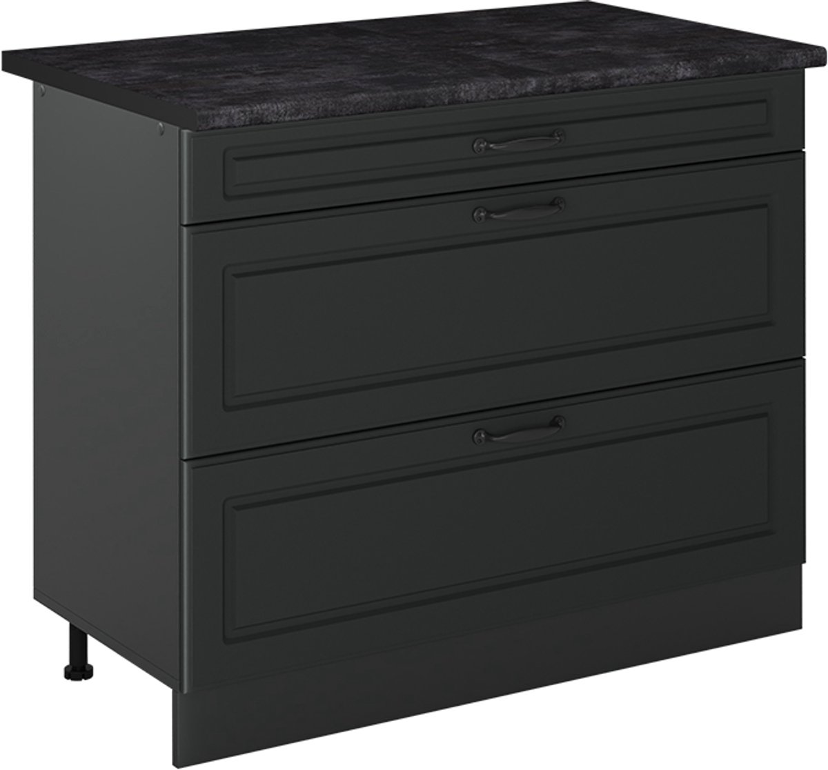 Vicco Keukenonderkast R-Line, Antraciet landelijk/Antraciet, 100 cm antraciet werkblad