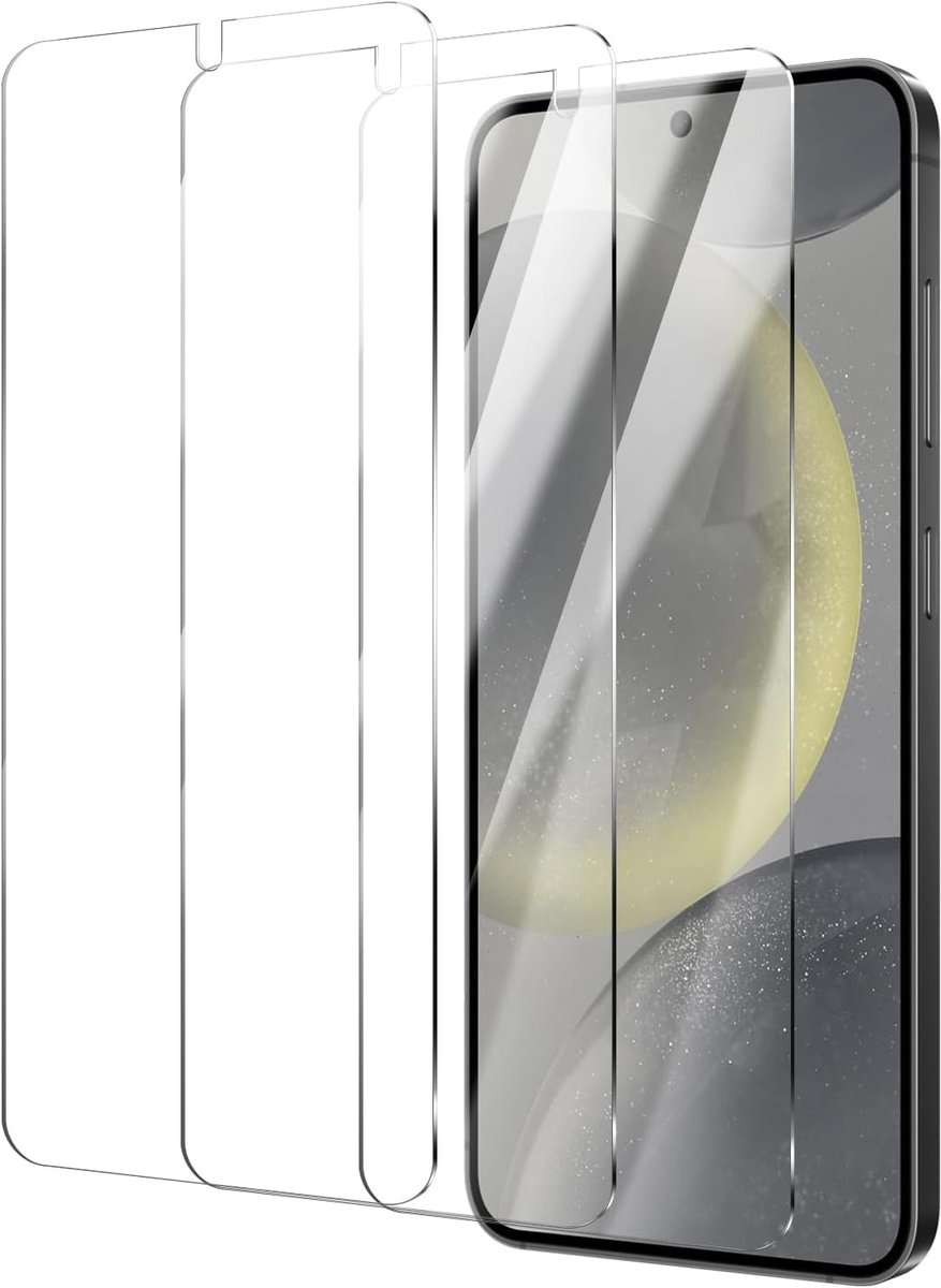 Pantserbescherming voor Samsung Galaxy S25/S24, gehard glas, hardheidsgraad 9H, anti-luchtbellen, krasbestendig, 3 stuks