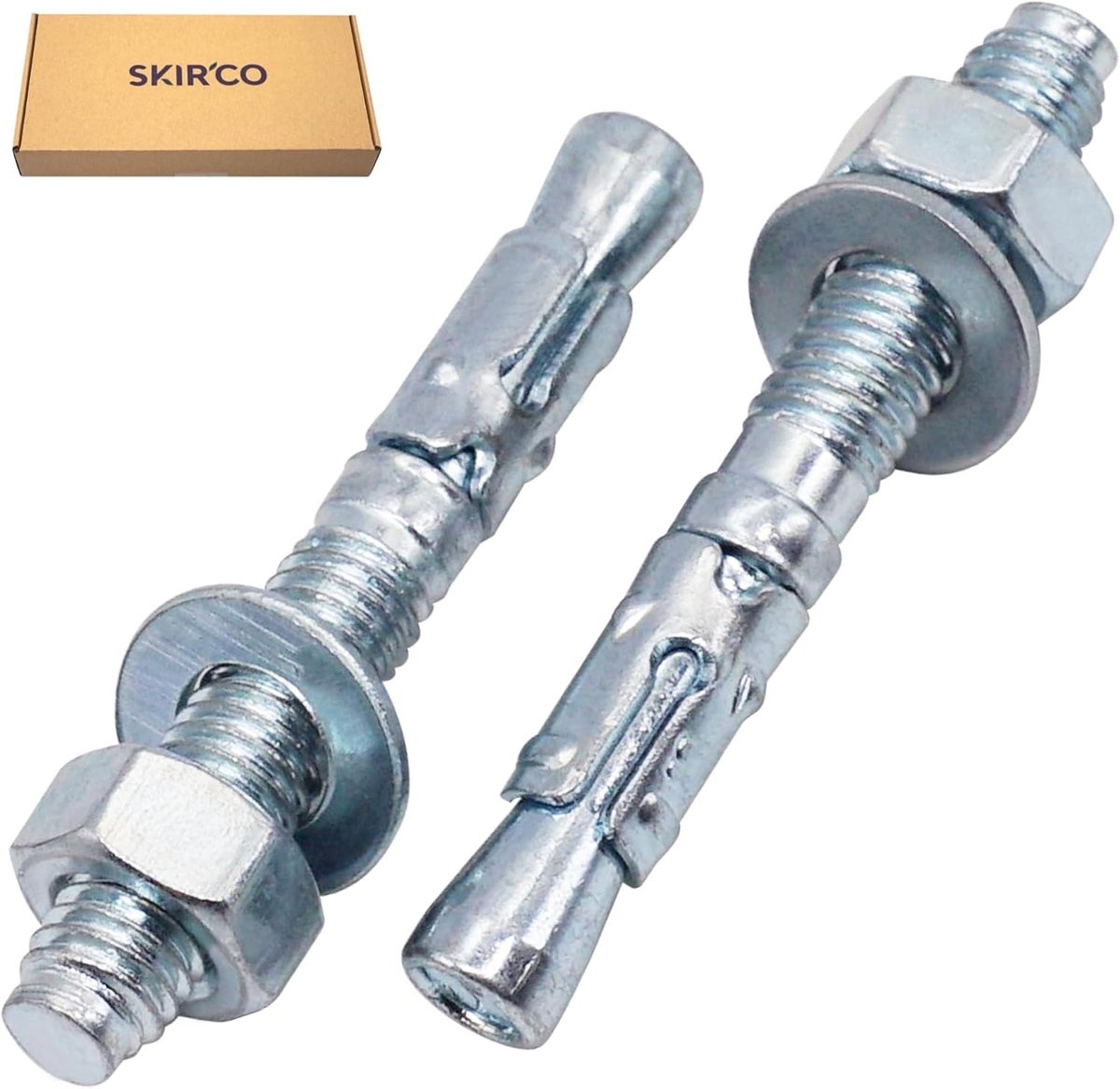 (30 stuks) Verzinkte wigankers M8 x 60 mm, metalen pluggen, ankerbout, metselankers, betonanker