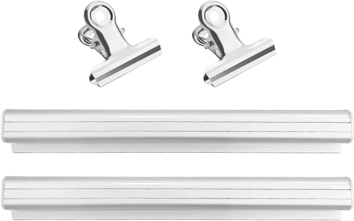 2 Stuks Diamantvrije Installatie Bill Houder En 2 Clips, Koelkast Ontvangsthouder, Restaurant Bestellen Ticket Houder, Office Bill Opslag, Geschikt Voor Restaurants, Cafés, Bars.