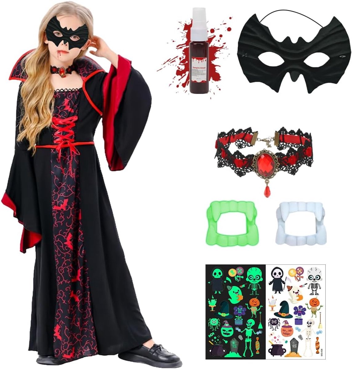 Vampierkostuum voor meisjes, Halloween-kostuum