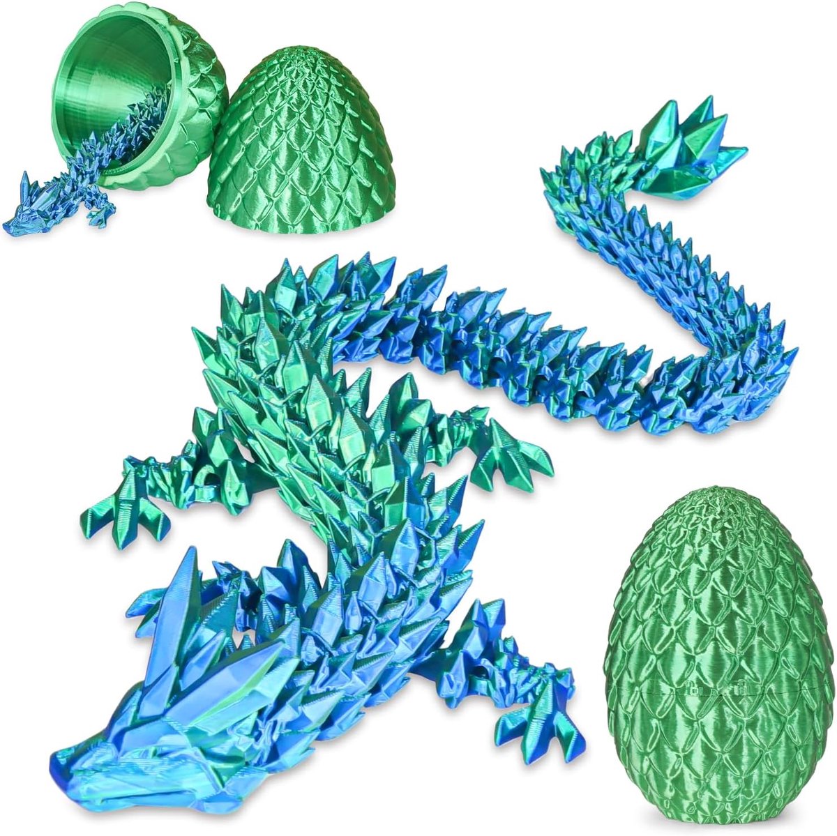 Verrassingsdrakenei met draak aan de binnenkant, cadeaus voor kinderen en volwassenen, 3D-bedrukt fidget-speelgoed, perfect voor Kerstmis, Pasen, verjaardagen, decoratie, stressvermindering