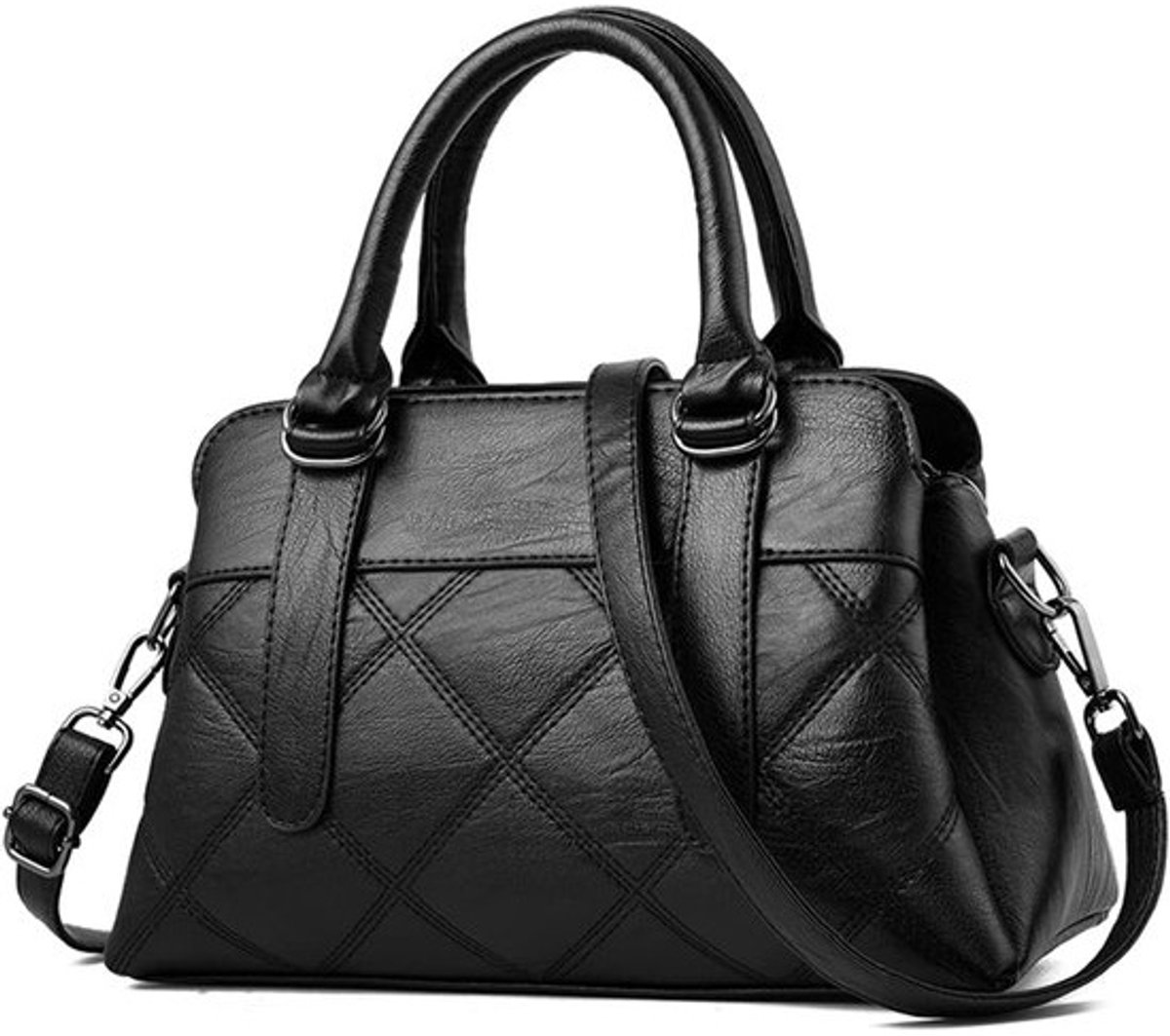 Dames Handtas - Schoudertas Tote - Dagelijks Gebruik - Waterafstotend PU Leer - 30x17 cm - Zwart