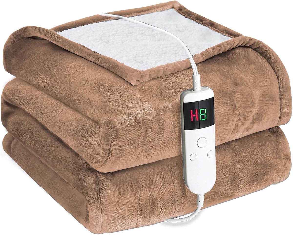 Verwarmingsdeken 130 x 180 cm - elektrische warmtedeken - 10 warmtestanden - Luxento