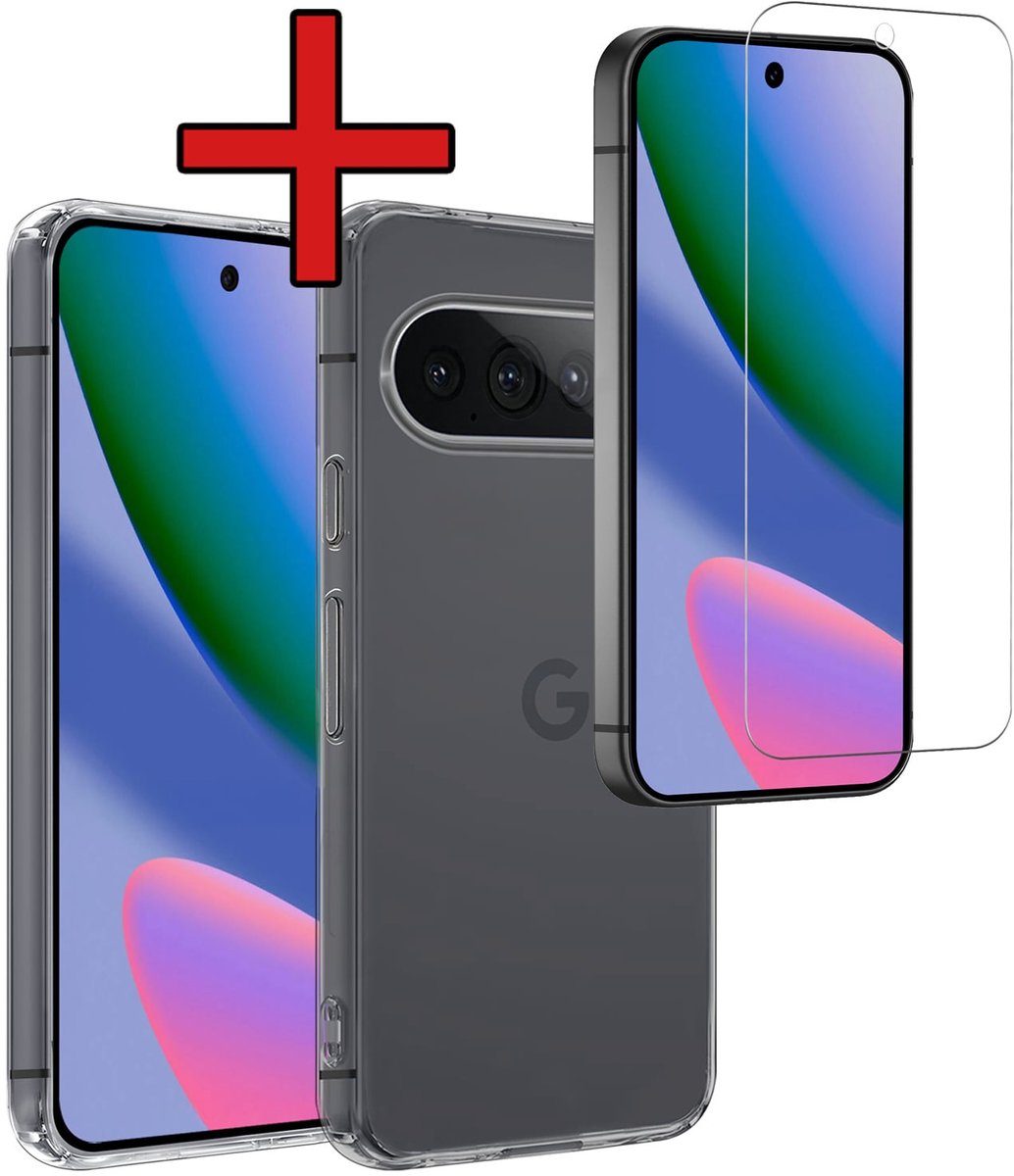 Hoesje - Met Screenprotector - Geschikt voor Google Pixel 11 Pro XL - Sterk & Shockproof - Telefoon Hoes - Back Cover - Siliconen Case - Telefoonhoes - Transparant