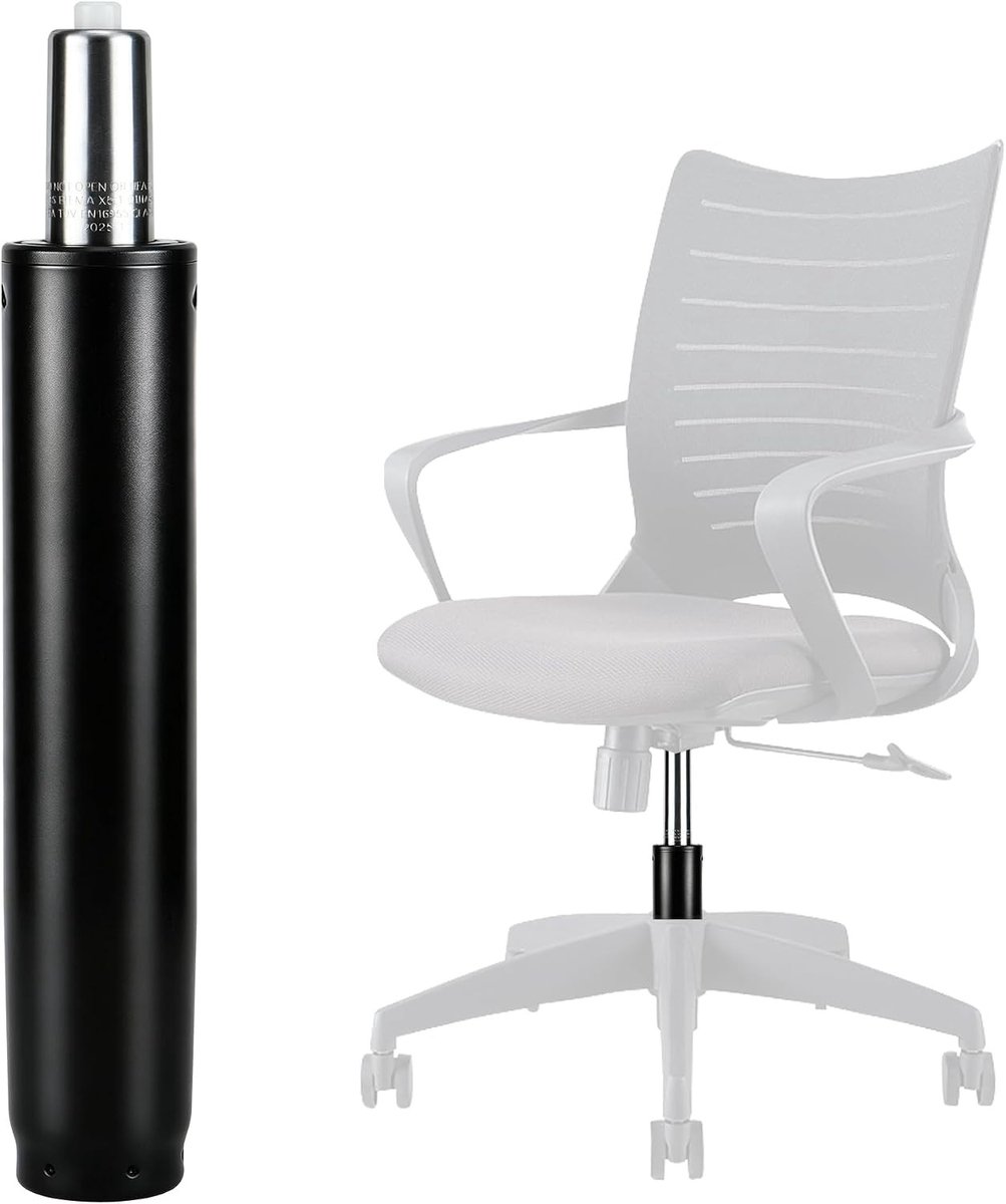 Verstelbare Gasveer voor Bureaustoelen - Vervangingsonderdeel voor Zwenkstoelen, Hoogte-instelling, Duurzaam en Betrouwbaar