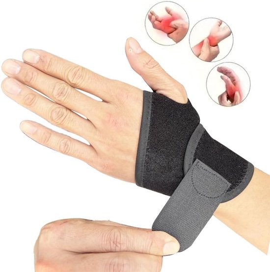 Verstelbare en ademende polsbandage voor sport, fitness en werk - Zachte zwarte polssteun — afbeelding 2