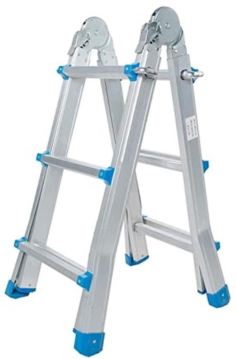 Vouwbare en Telescopische Aluminium Ladder - Multifunctionele 4x3 Trede, 2.85m Hoogte