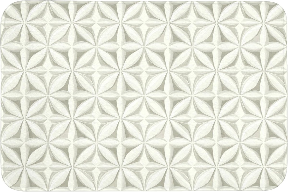 Badmat Rechthoekig 90x60 cm Badkamer Bath Mat Douchemat Antislip Wc Badkamermat Memory Foam Wasbaar Bathroom Toilet Mats Washable Abstract - Structuur - Grijs - Wit