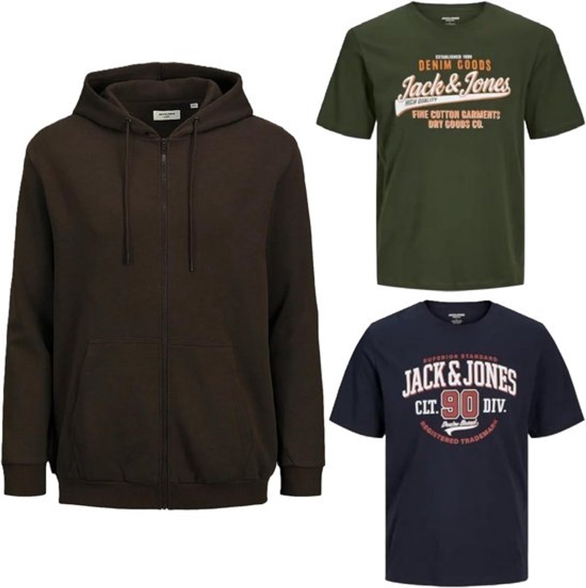Heren Big Size 3-delige Set - Sweat Hoodie, Pullover en T-Shirt Oversized Plus Size 3XL tot 8XL