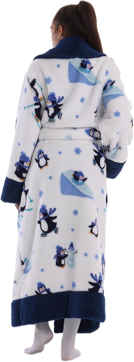Badjas Super Zachte Flanel - Knusse Ochtendjas voor Sauna & Thuis | Universele Maat Dames Heren | Snel Droogend met Gevarieerde Designs — afbeelding 3