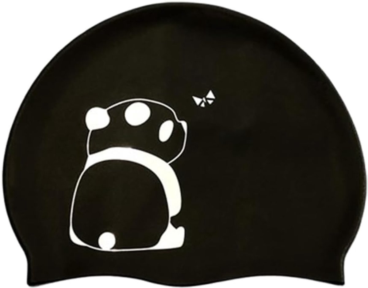 Badmuts Voor Volwassenen, Oorbescherming, Antislip, Uniseks, Waterdicht, Elastisch, Zomer, Zwart Panda