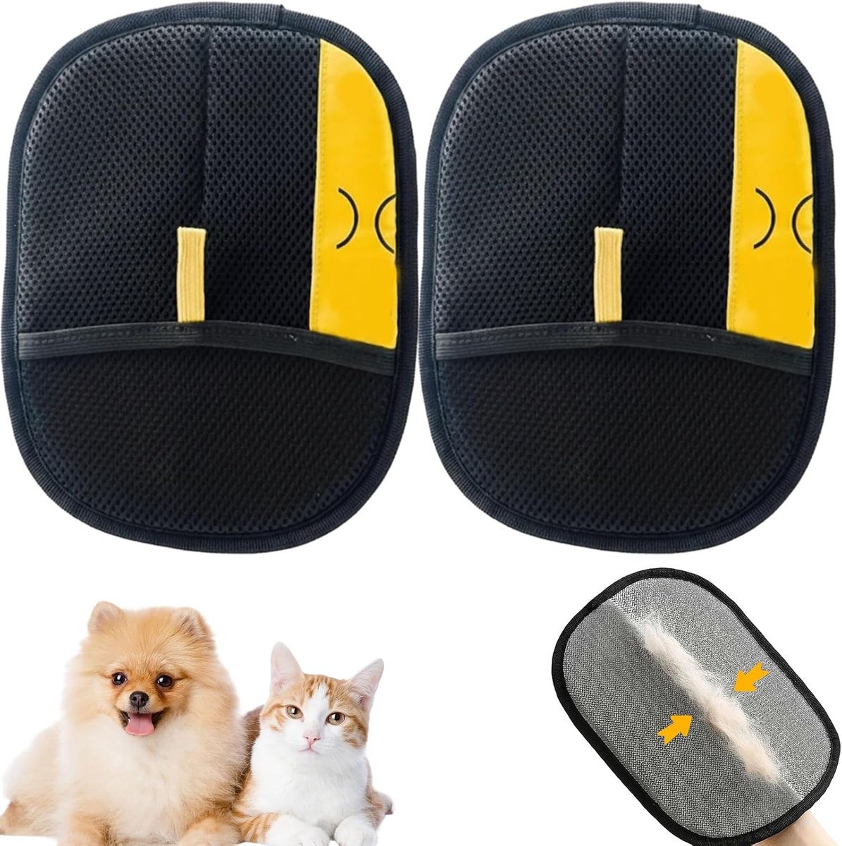 Set van 2 - dubbelzijdige vachtmagneet voor honden en kattenharen