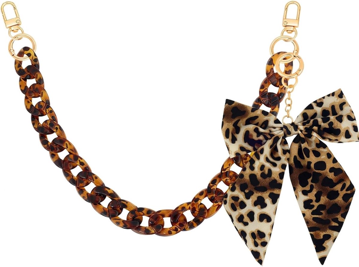 3 stuks tassenhangers dames, bag charm, luipaardpatroon