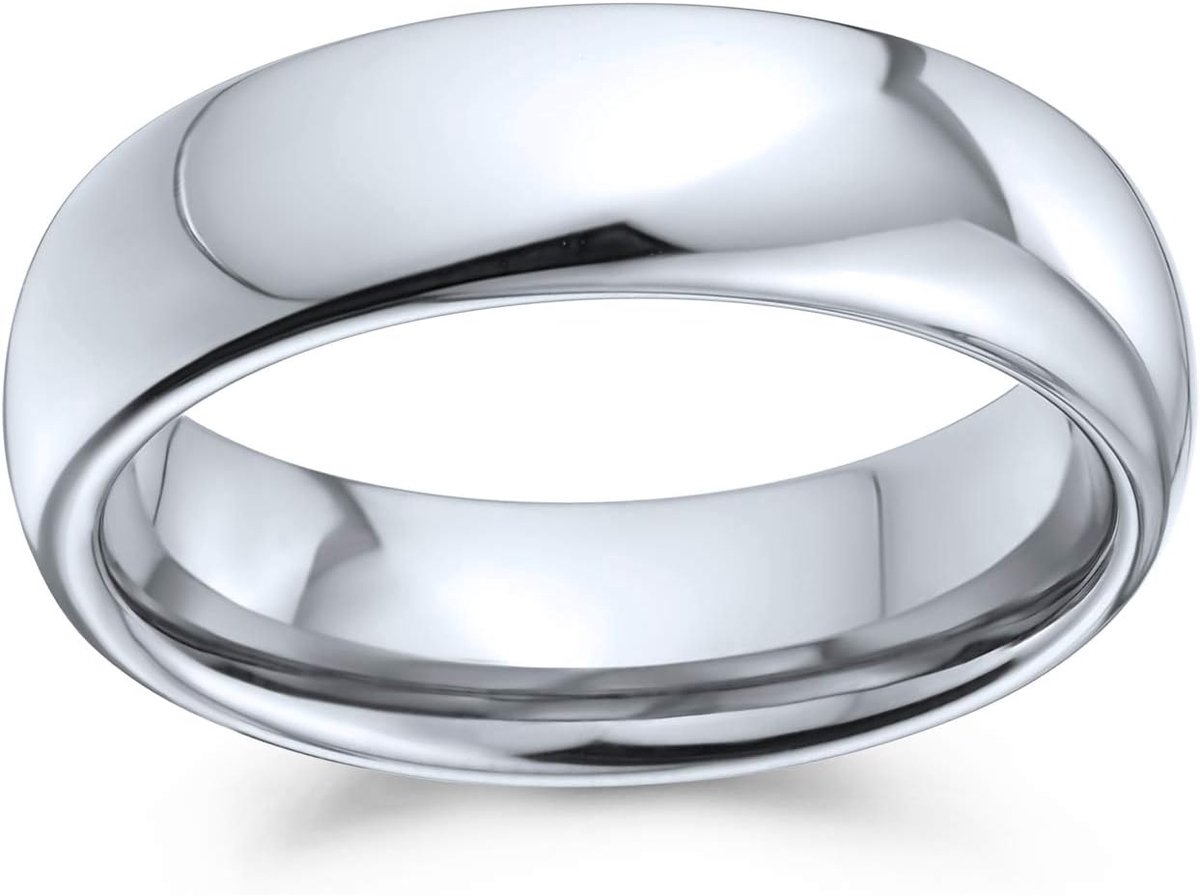 Jewelry Unisex Titanium Trouwring Ring Plain Eenvoudige Dome Ontwerp Comfort Fit voor Mannen en Vrouwen Gepolijst Zwart Zilver Rose Gold Tone 5MM Koppels Personaliseren