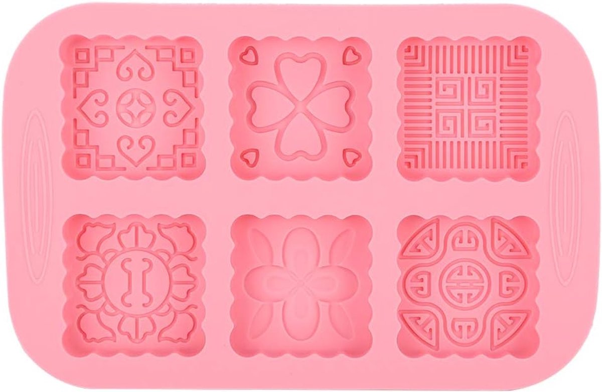 Cake-pop-vorm Maan-cakevormpers met Prachtig Patroon Food-grade Siliconen Roze voor Het Maken van Maancakes, Zeep, Chocolade