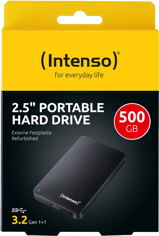 (Intenso) 2,5 inch Memory Case 500GB - Portable HDD - 500GB - USB 3.2 Super Speed van Merkloos — afbeelding 3