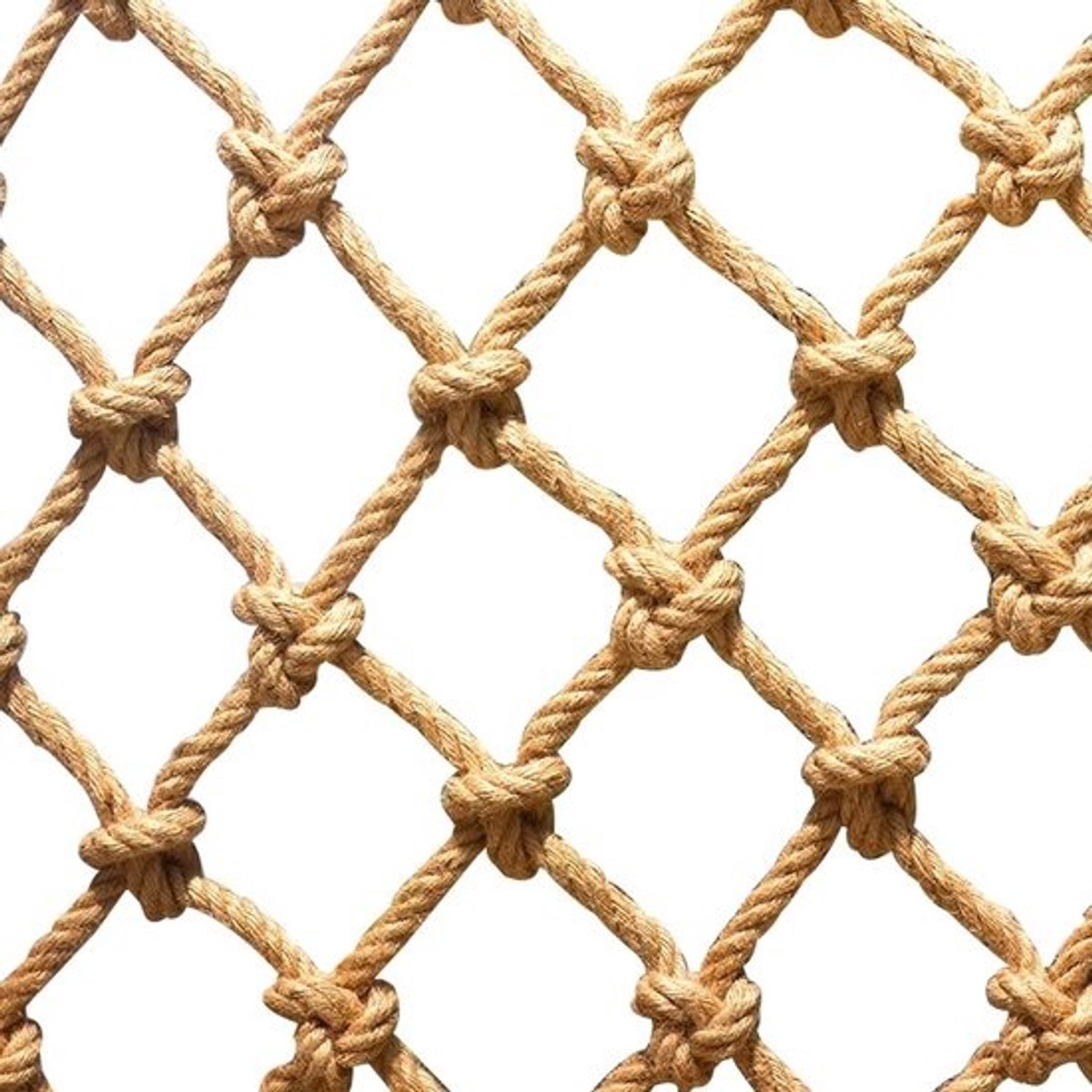 Hennepvezel Veiligheidsnet 8mm - 10cm Mesh - 1x1m - Veilig Vangnet voor Balkon, Trap & Speeltuin - Handgeweven & Duurzaam