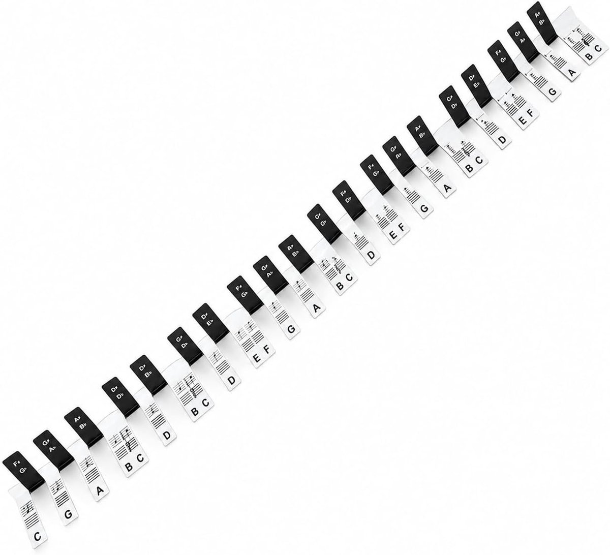 Notenetiketten voor toetsenbord, 88 toetsen, herbruikbare notengids zonder lijm, leerhulp piano en toetsenbord voor beginners