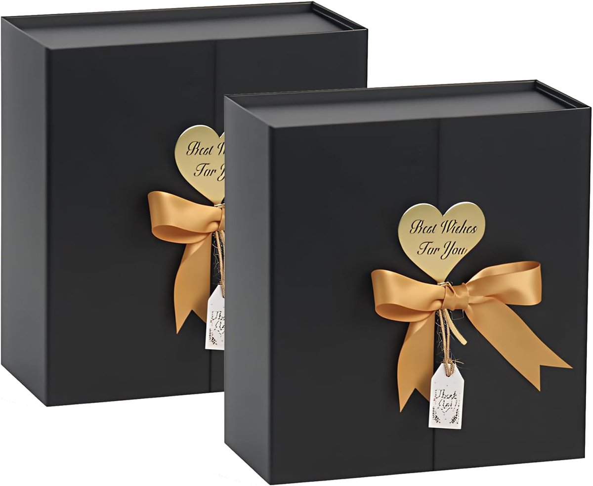 Geschenkdozen met deksel, 2 stuks, 22,9 x 22,9 x 7,6 cm