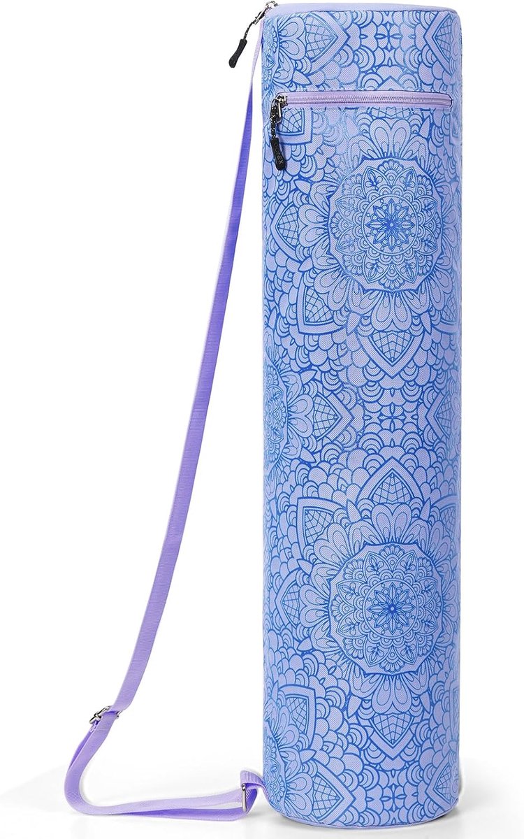 Yogamattas, Yogamatdrager met volledige rits, oefening, yogamat, draagtas voor dames en heren, met 2 multifunctionele opbergzakken, extra brede verstelbare schouderriem