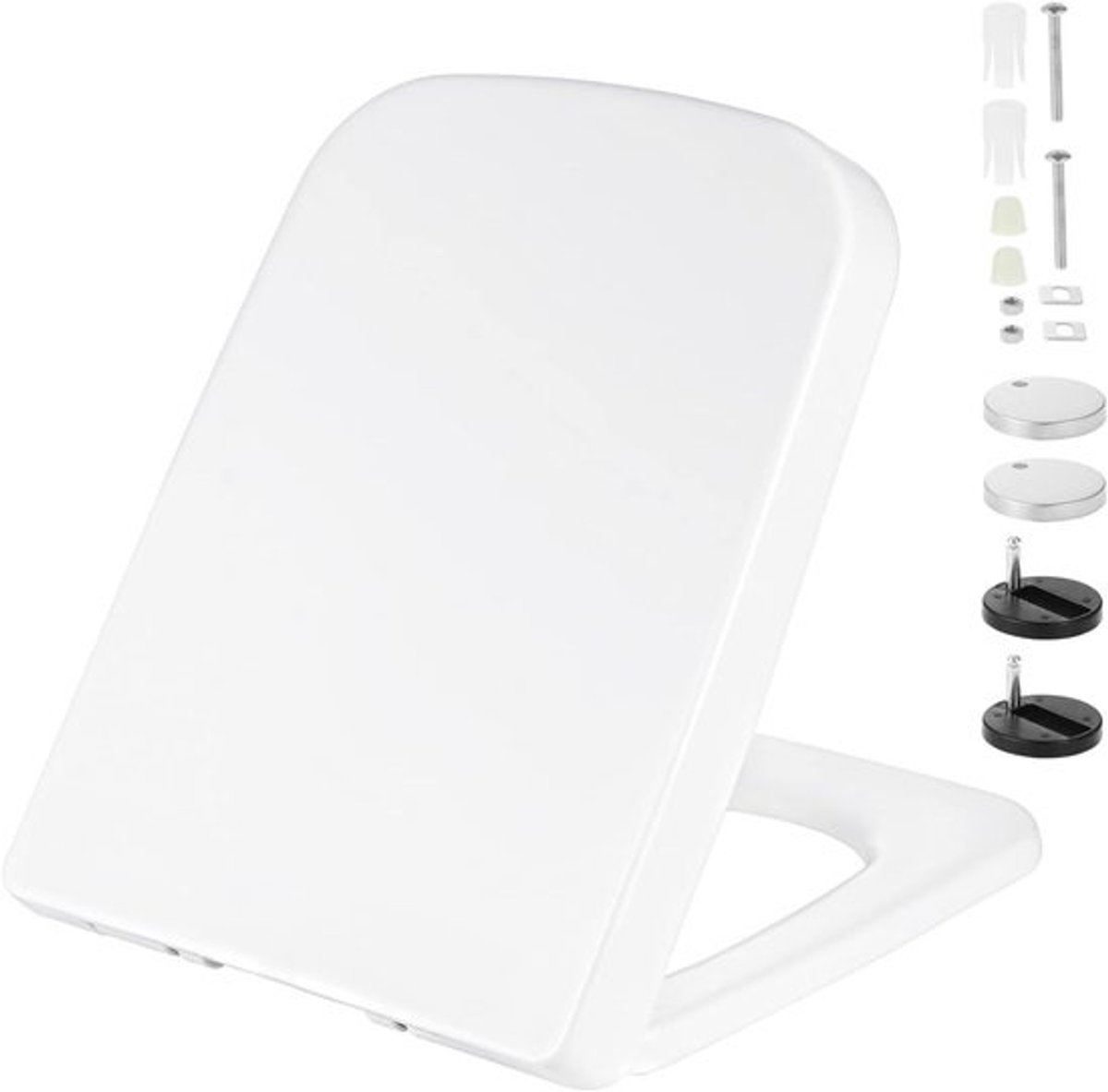 Vierkante Toiletbril - Met Softclose & Quick Release - Eenvoudige Montage & Reiniging