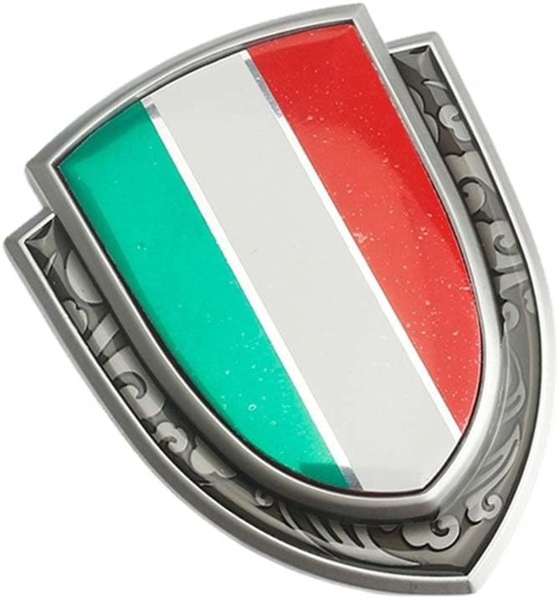 Autosticker met Italiaanse vlag, 3D siliconen geharste sticker nationale vlag Koninkrijk Italië Italië zilver embleem voor auto motorfiets raam scooter fiets motorfiets tuning