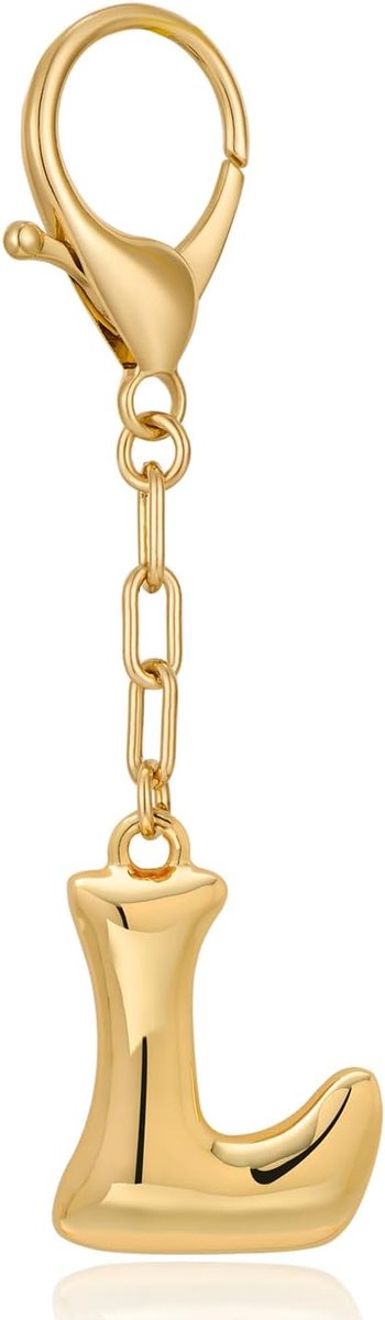 Gold Bubble Initial Sleutelhanger Voor Vrouwen Handtas Charms Mode Alfabet Sleutelhanger Accessoires Gift