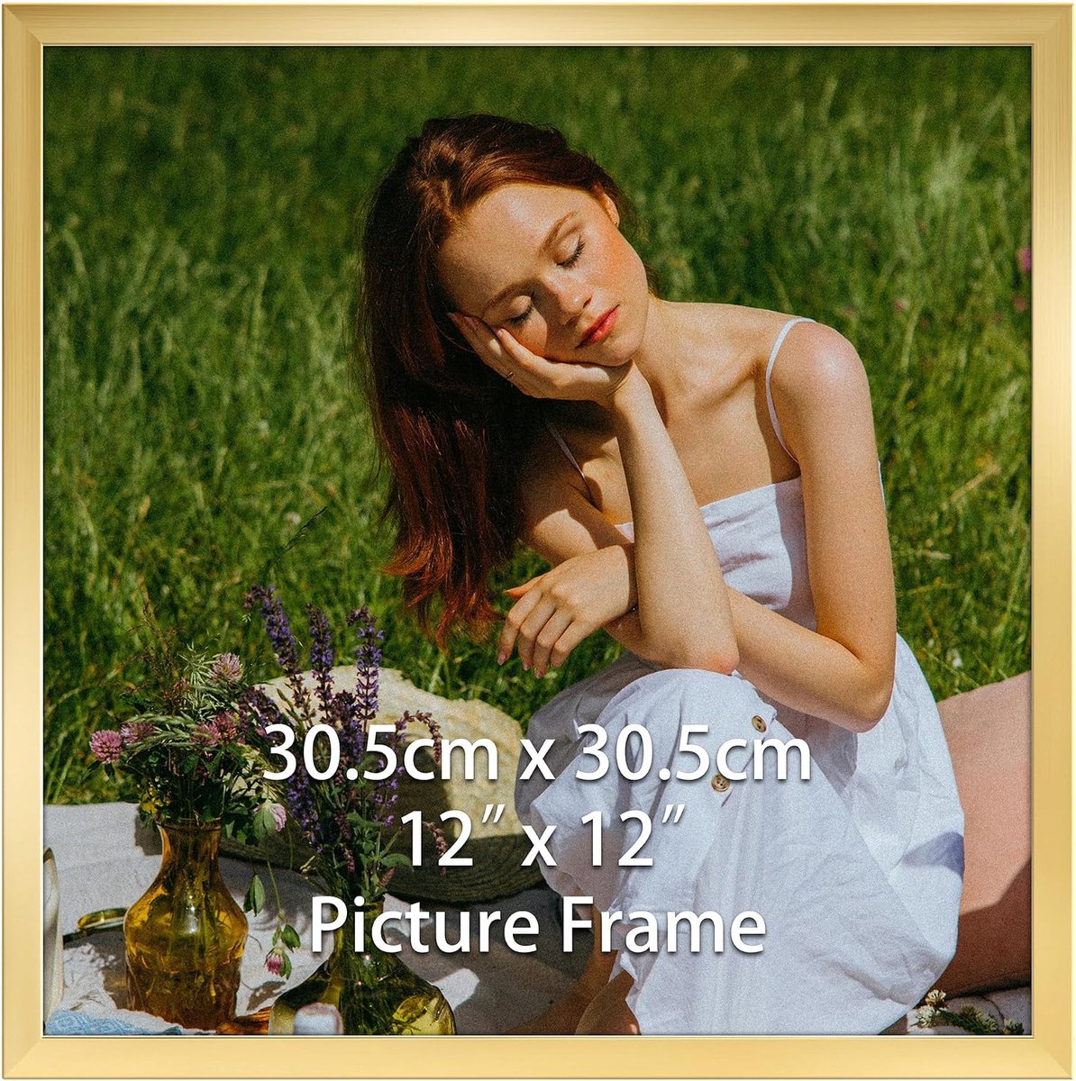 30x30 cm Vierkant Goud van PVC, voor Foto's, Kunstwerken of Muurdecoratie - Liggend en Staand Ophangbaar, 1 Stuk
