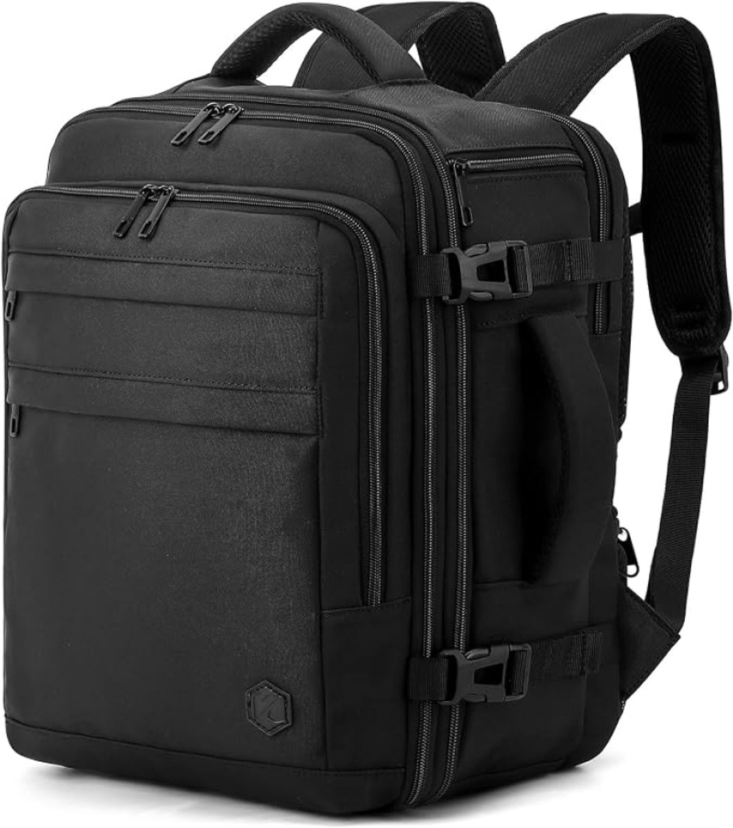 Uitbreidbare Handbagage Rugzak 45x36x20 cm - 32L naar 40L - Geschikt voor EasyJet, British Airways, Jet2 - Zwart - Laptopvak 16 inch