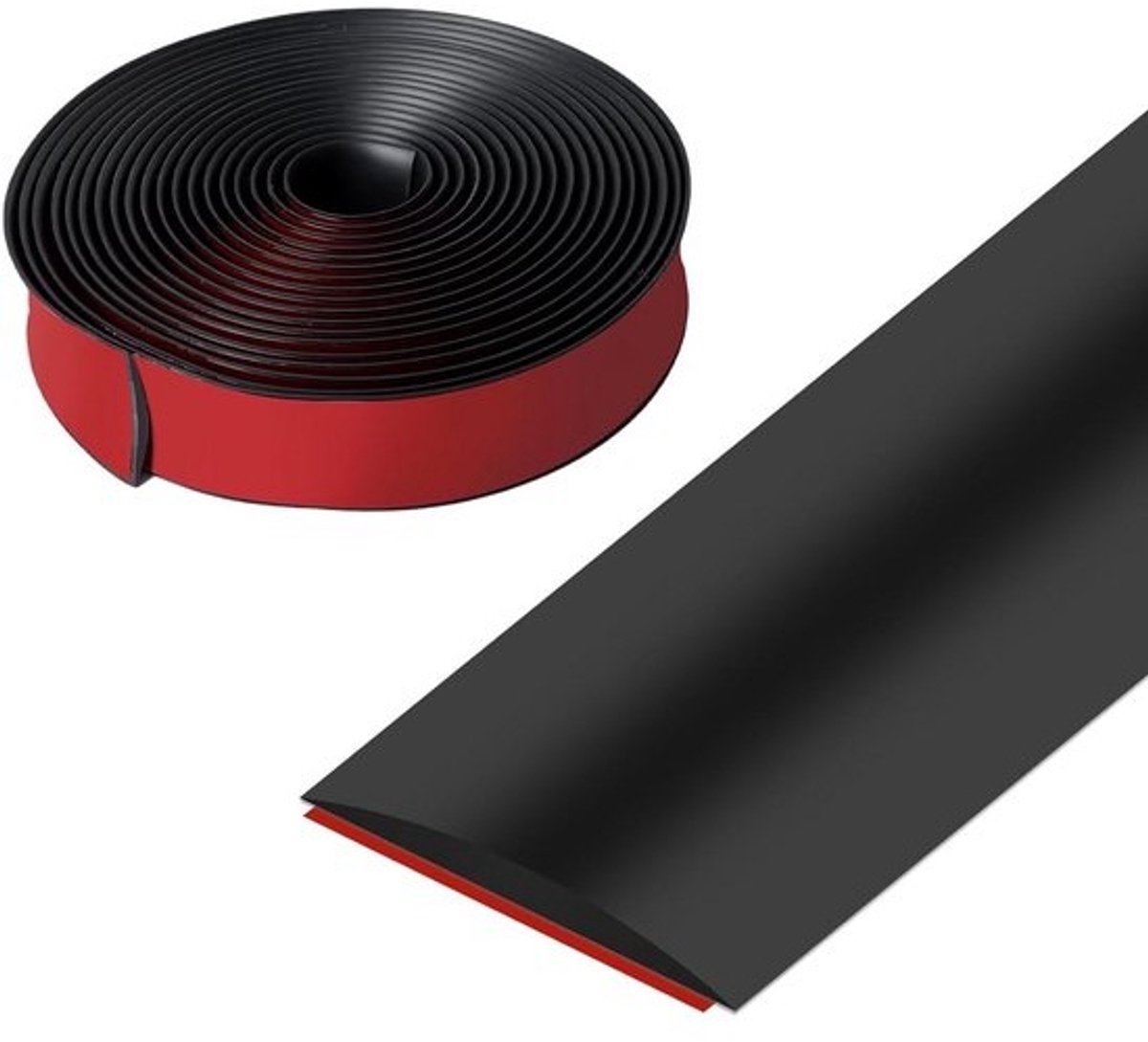 Vinyl Overgangsprofiel - Zelfklevend - Voor het afdekken van vloernaden - Zwart - 4 cm x 6 m