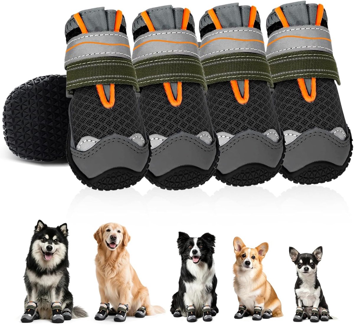 Schoenen, 4 stuks, pootbescherming, maat 8