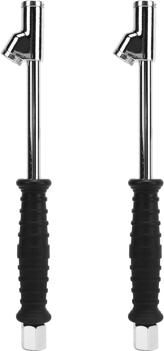 2 Stuks Dubbele Luchtpompkop 1/4 Inch Voorbanden met Rubber Handvat voor Auto, Bus en Motorfiets