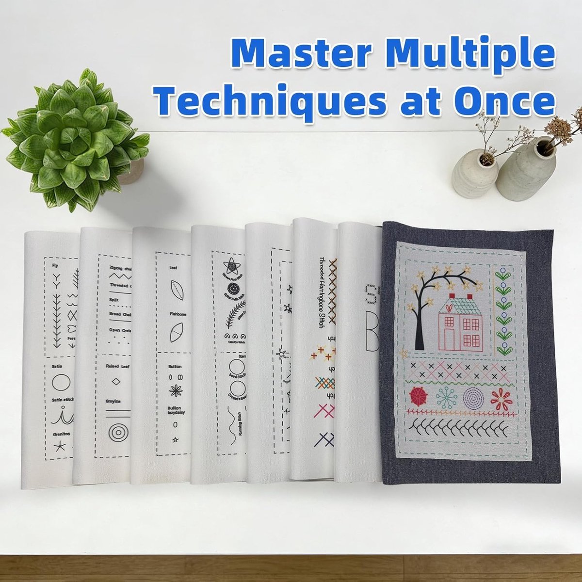 DIY Borduurstekenboek - Sewbook - 87 Delig Set - Borduurpakket - Stekenboek - Borduurpatronen - Borduurwerk - Inclusief Complete Gereedschapsset en Instructie - Voor Beginners en Ervaren Knutselaars — cadeau in Hobby - foto 5